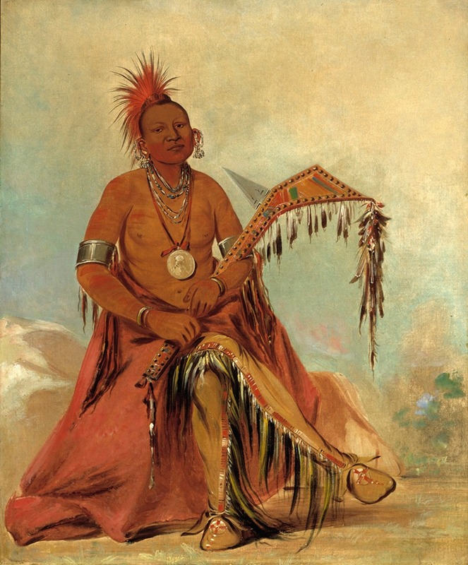 George Catlin - Cler-Mónt, First Chief of The Tribe