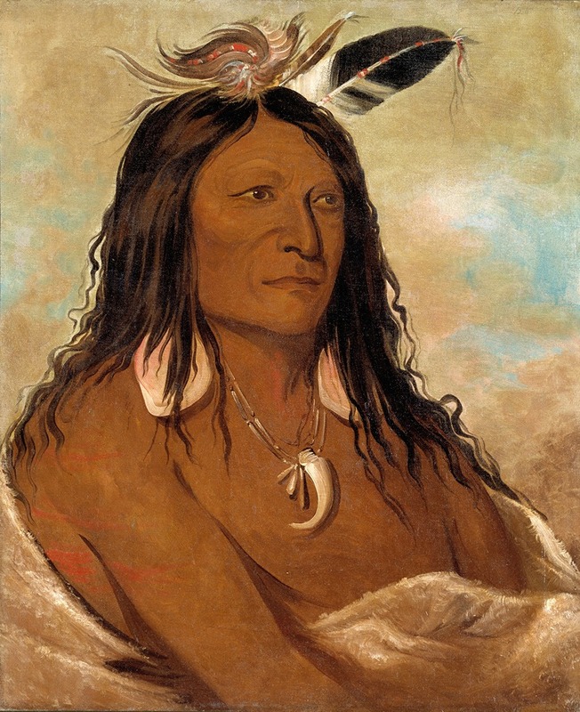 George Catlin - Eé-Shah-Kó-Nee, Bow And Quiver, First Chief of The Tribe