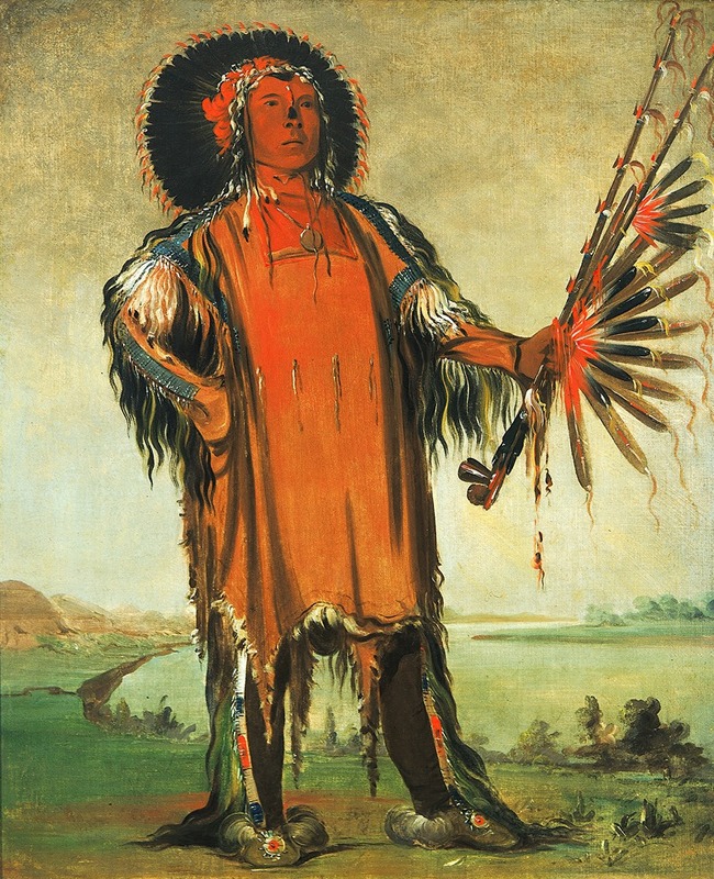 George Catlin - Ha-Na-Tá-Nu-Maúk, Wolf Chief, Head Chief of The Tribe