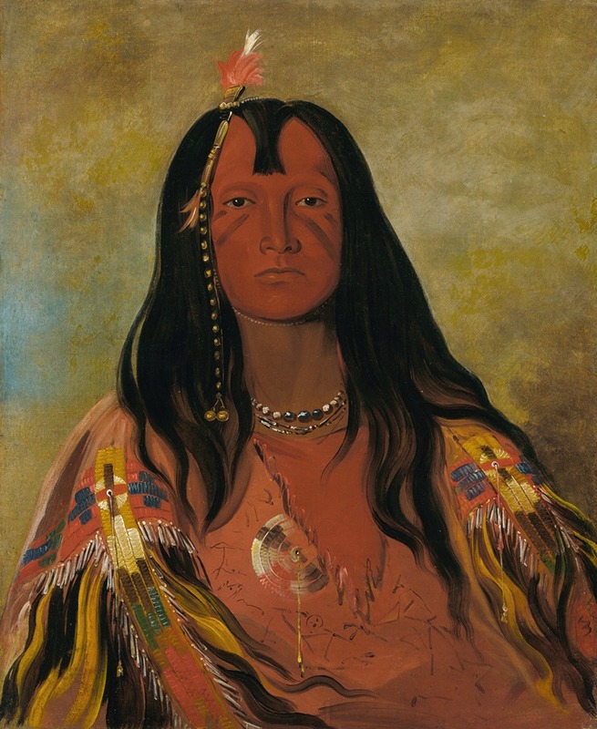 George Catlin - H’co-A-H’co-A-H’cotes-Min, No Horns On His Head, a Brave