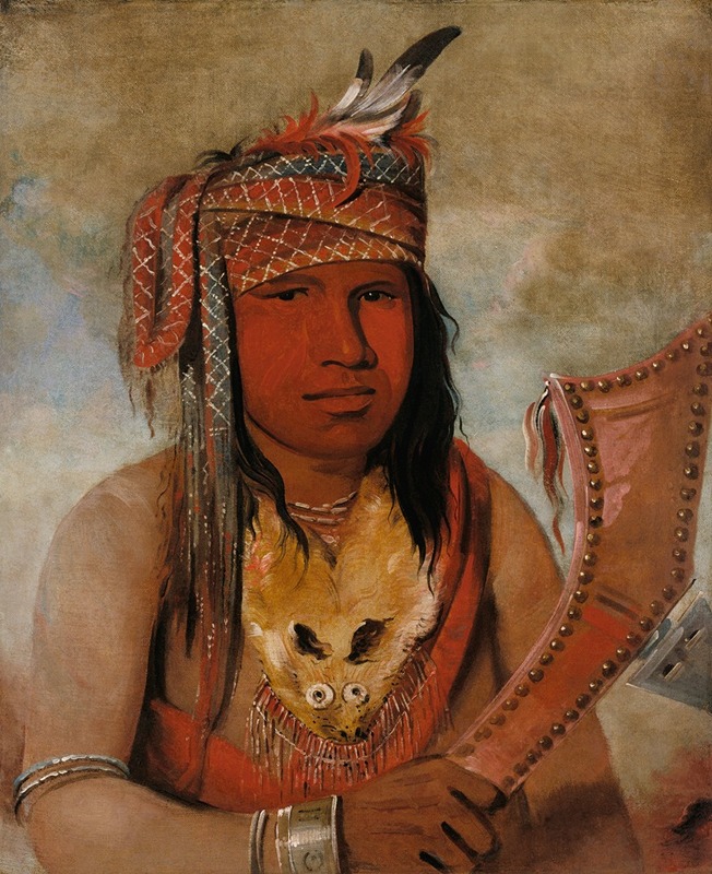 George Catlin - I-An-Be-W’ah-Dick, Male Caribou, a Brave