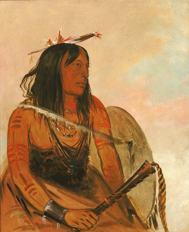 George Catlin - Ish-A-Ró-Yeh, He Who Carries a Wolf, a Distinguished Brave