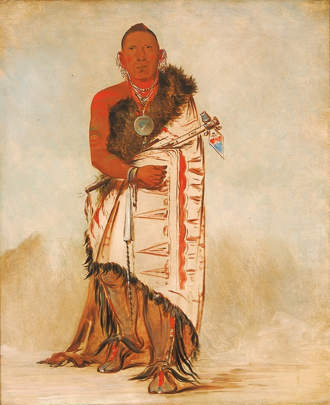 George Catlin - Ki-Hó-Go-Waw-Shú-Shee, Brave Chief, Chief of The Tribe