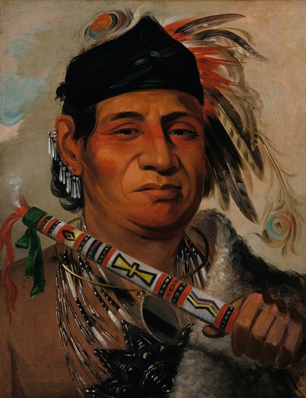 George Catlin - Mah-Kée-Mee-Teuv, Grizzly Bear, Chief of The Tribe