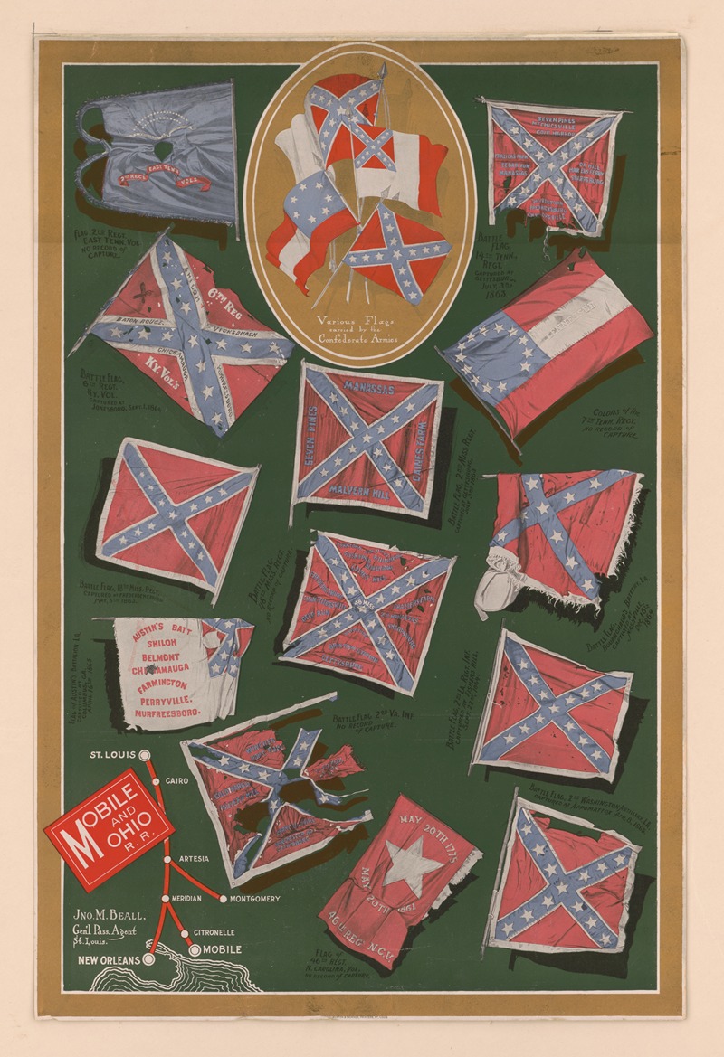 Buxton & Skinner - Various flags carried by the Confederate armies