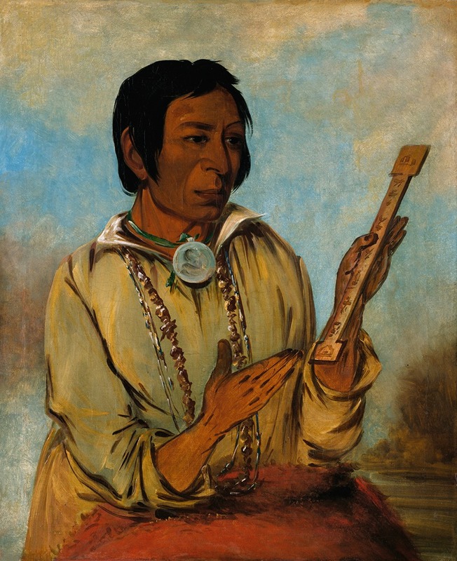 George Catlin - Ma-Shée-Na, Elk’s Horns, a Subchief