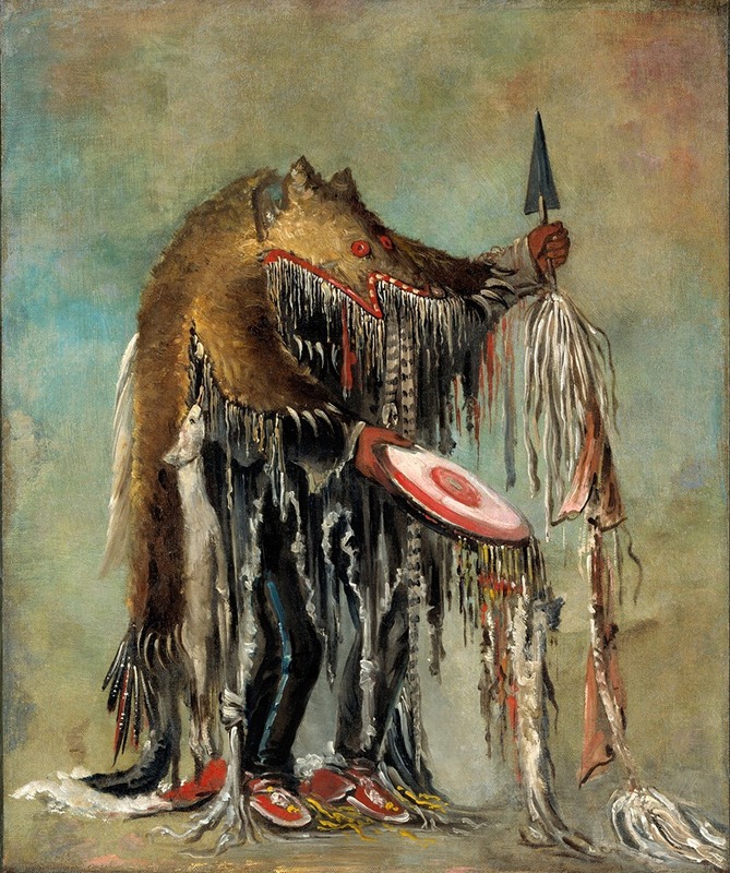 George Catlin - Medicine Man, Performing His Mysteries Over a Dying Man
