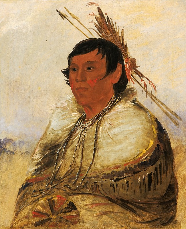 George Catlin - Ni-A-Có-Mo, Fix With The Foot, a Brave