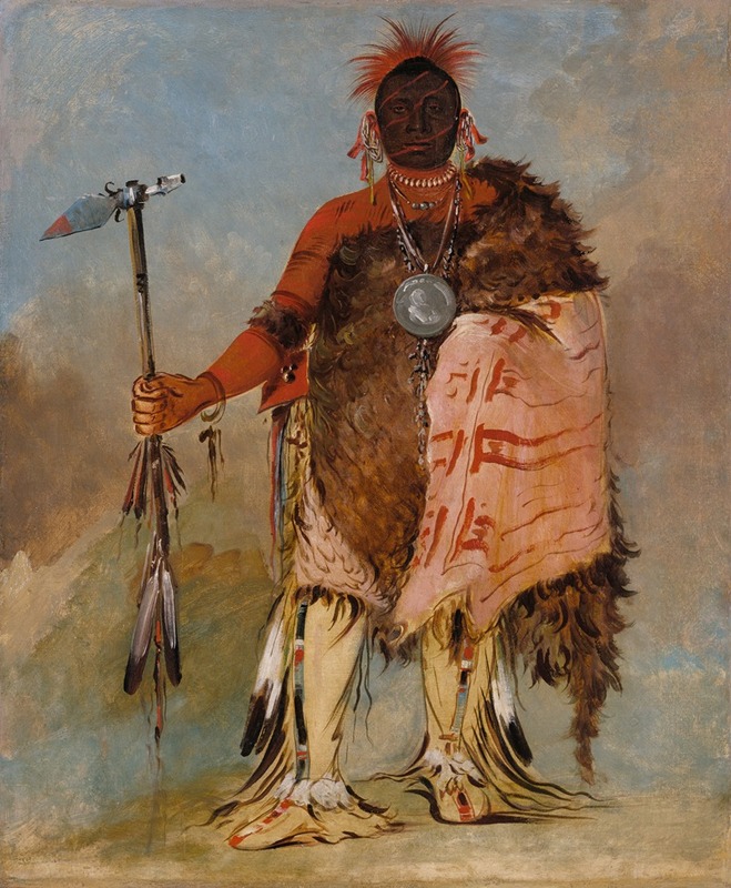 George Catlin - Om-Pah-Tón-Ga, Big Elk, a Famous Warrior