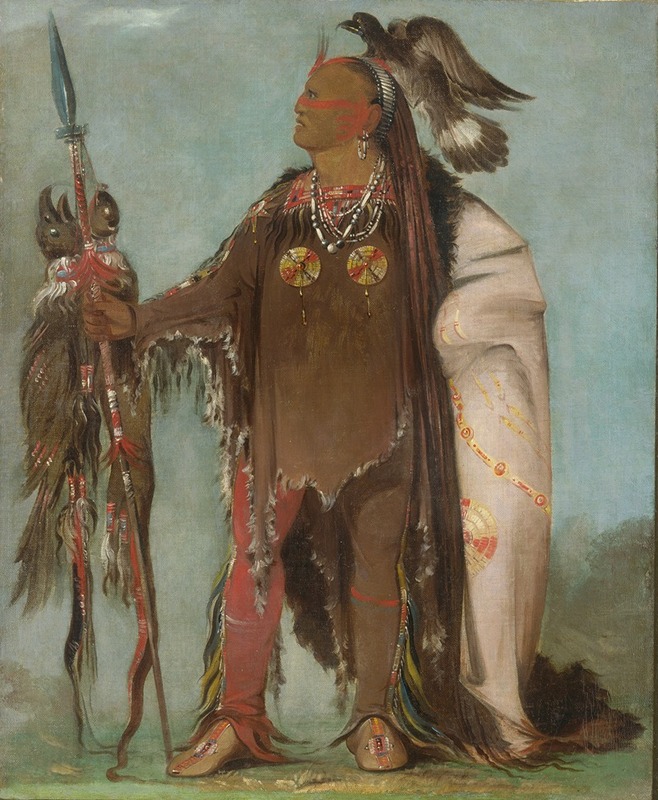 George Catlin - Pa-Rís-Ka-Róo-Pa, Two Crows, a Band Chief