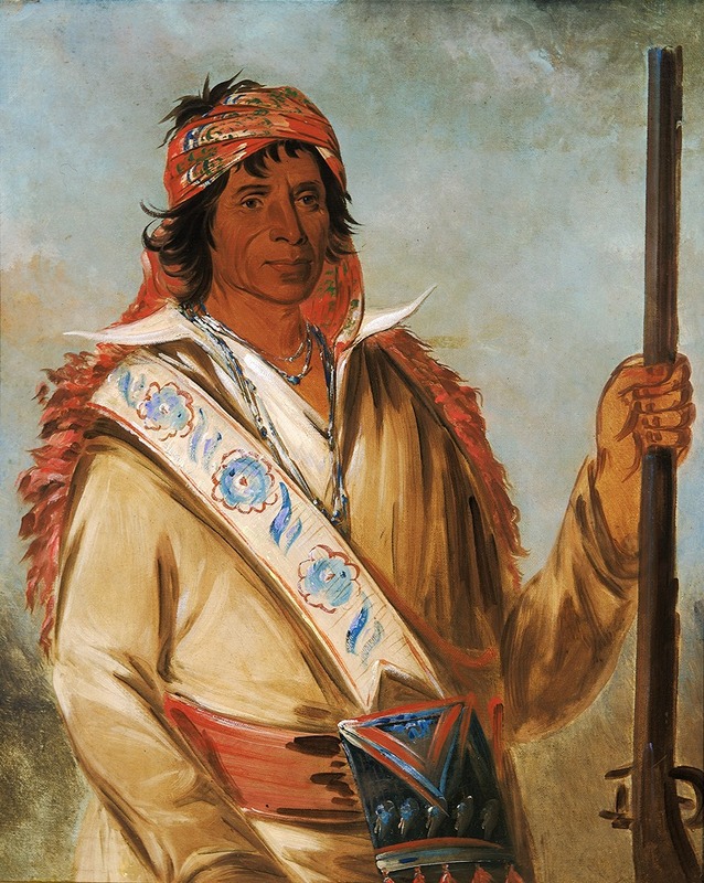 George Catlin - Steeh-Tcha-Kó-Me-Co, Great King (Called Ben Perryman), a Chief