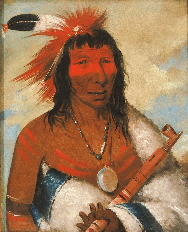 George Catlin - Wá-Nah-De-Túnk-Ah, Big Eagle (Or Black Dog), Chief of The O-Hah-Kas-Ka-Toh-Y-An-Te Band