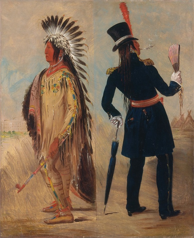 George Catlin - Wi-Jún-Jon, Pigeon’s Egg Head (The Light) Going To And Returning From Washington