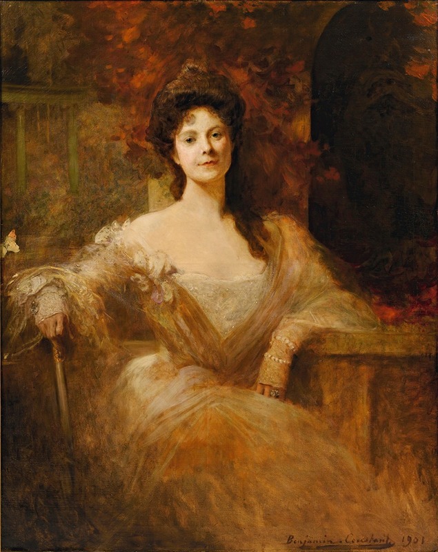 Jean-Joseph-Benjamin Constant - Portrait of An Elegant Lady