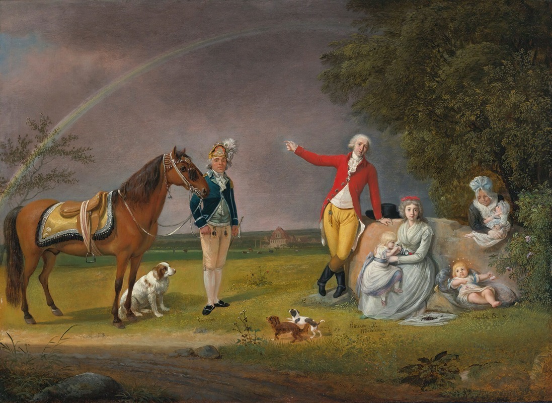 Johann Christian Klengel - Portrait of Prince Alexander Mikhailovich Beloselsky And His Family In a Landscape
