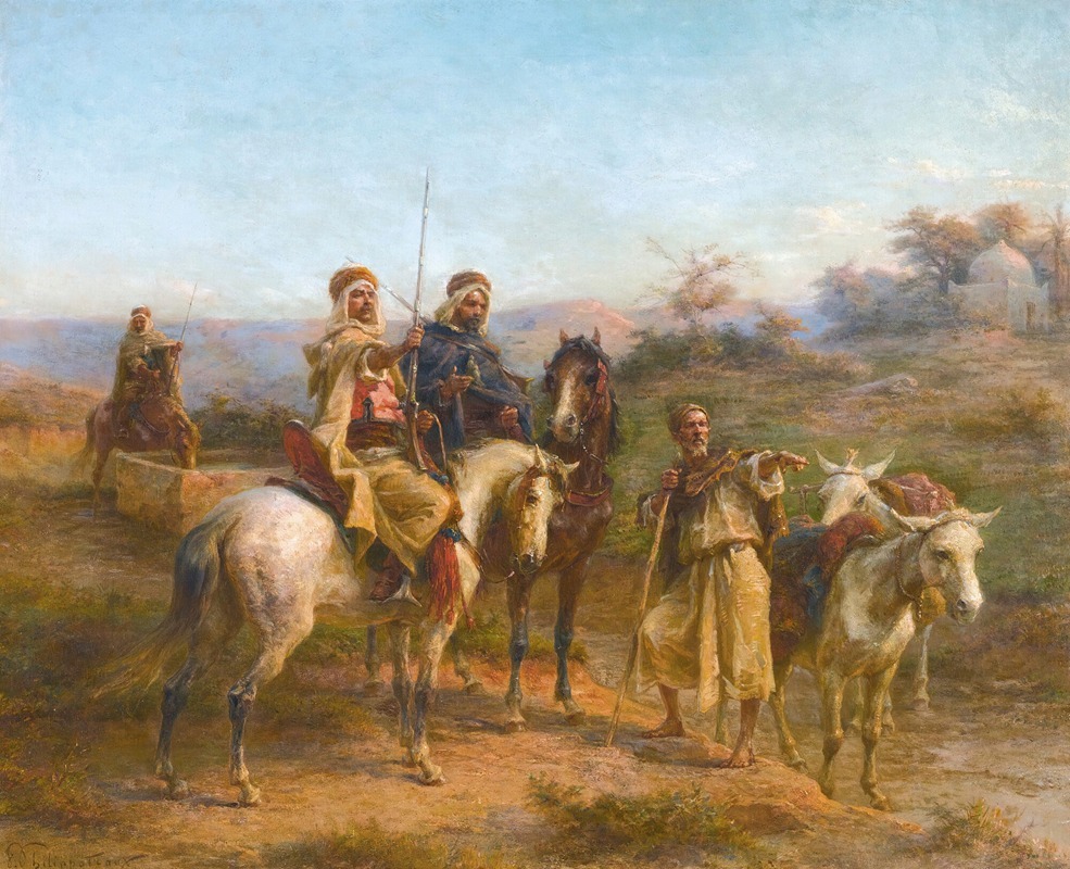 Paul Philippoteaux - Cavaliers Dans Le Desert