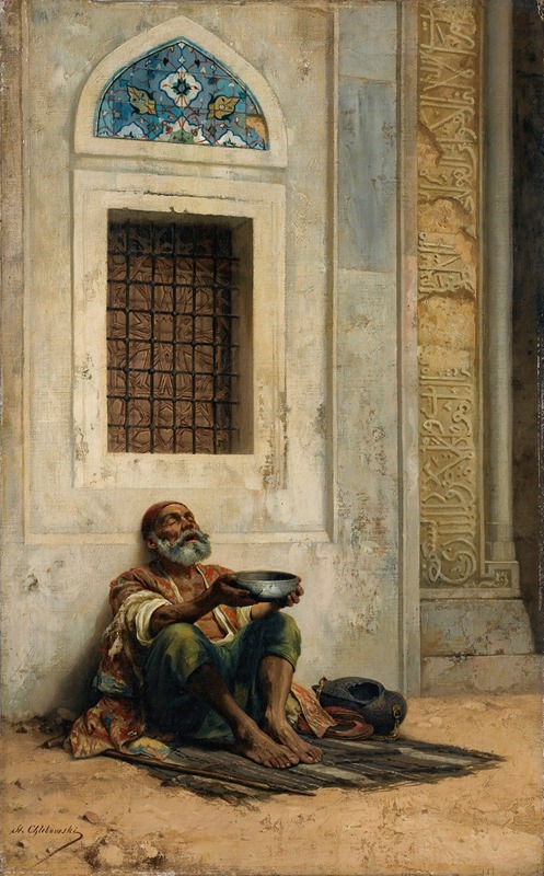 Stanisław von Chlebowski - Mendicant At The Mosque Door
