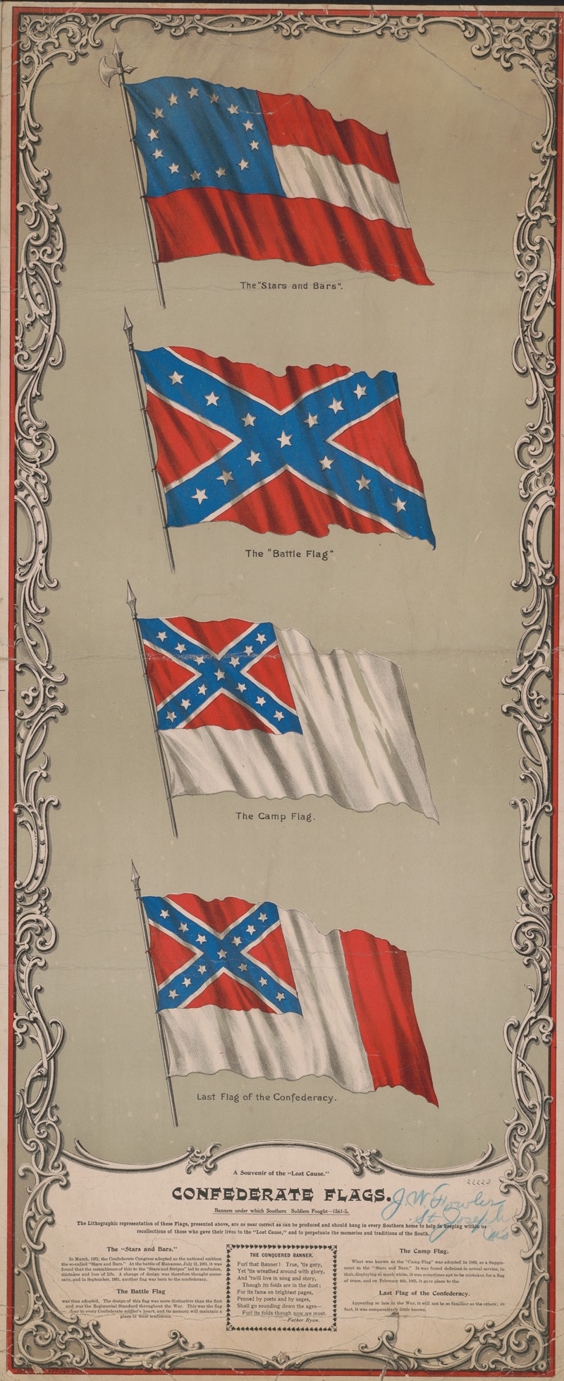 Confederate flags. A souvenir of the 'lost cause' by J. W. Howler - Artvee