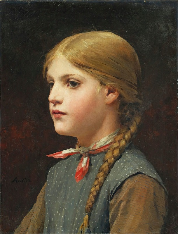 Albert Anker - Portrait Of A Girl