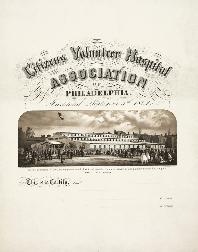 James Fuller Queen - Citizens Volunteer Hospital Association of Philadelphia Instituted September 5th 1862