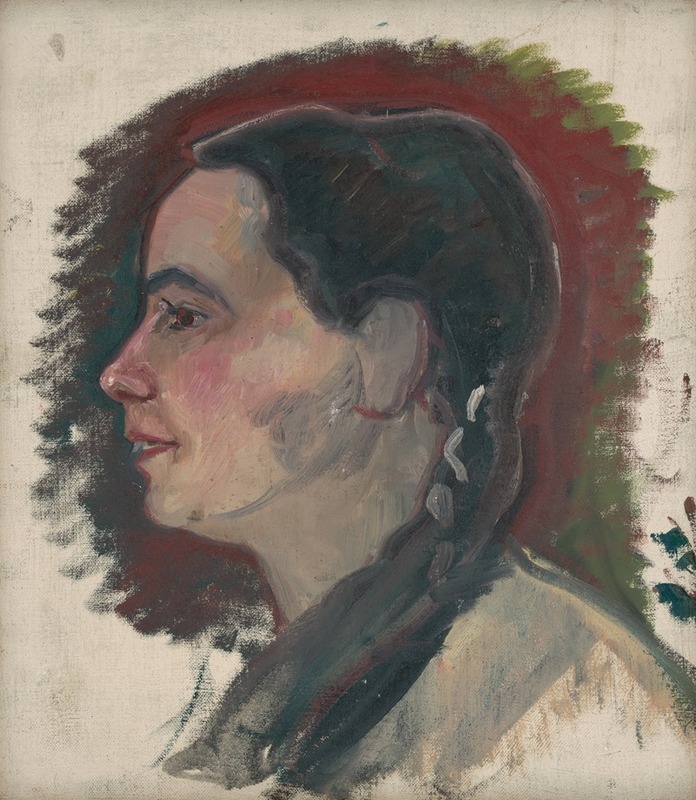 Arnold Peter Weisz-Kubínčan - Portrait of a Young Woman with a Braid