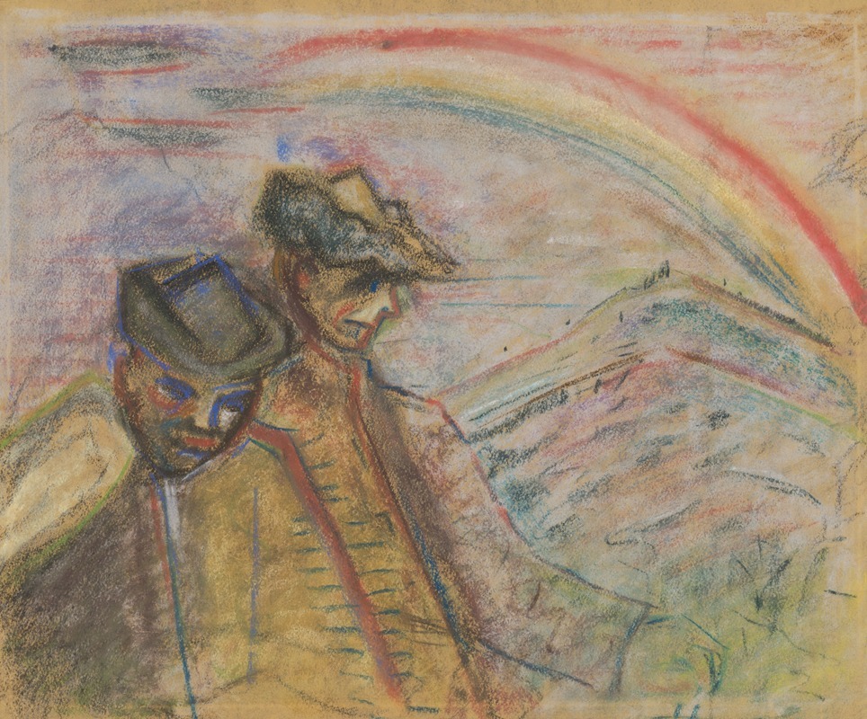 Arnold Peter Weisz-Kubínčan - Two Men in a Landscape