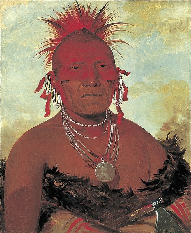 George Catlin - Shón-ka-ki-he-ga, Horse Chief, Grand Pawnee Head Chief
