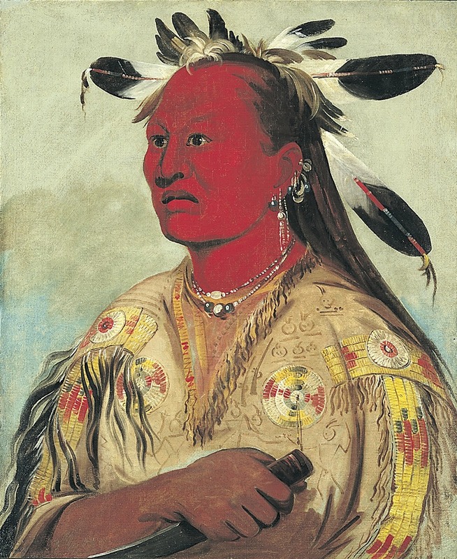 George Catlin - Stán-au-pat, Bloody Hand, Chief of the Tribe