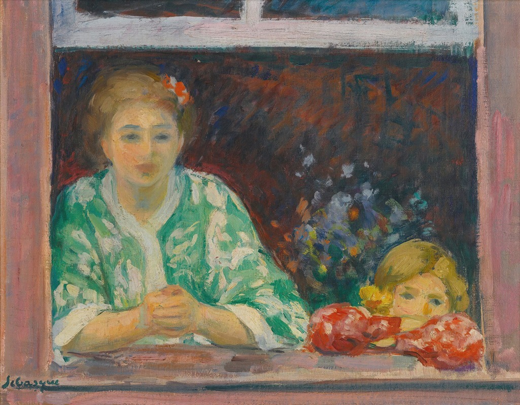 Henri Lebasque - Femme Et Fillette À La Fenêtre