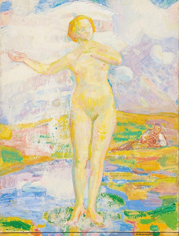 Jacques Elie Abraham Hermanjat - Standing Female Nude
