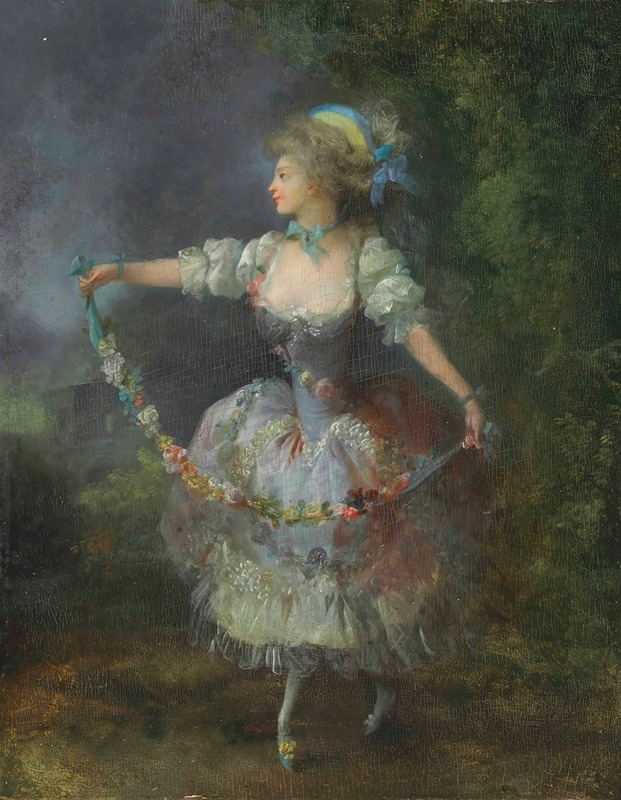 Jean-Frédéric Schall - A Girl Dancing With A Garland Of Flowers