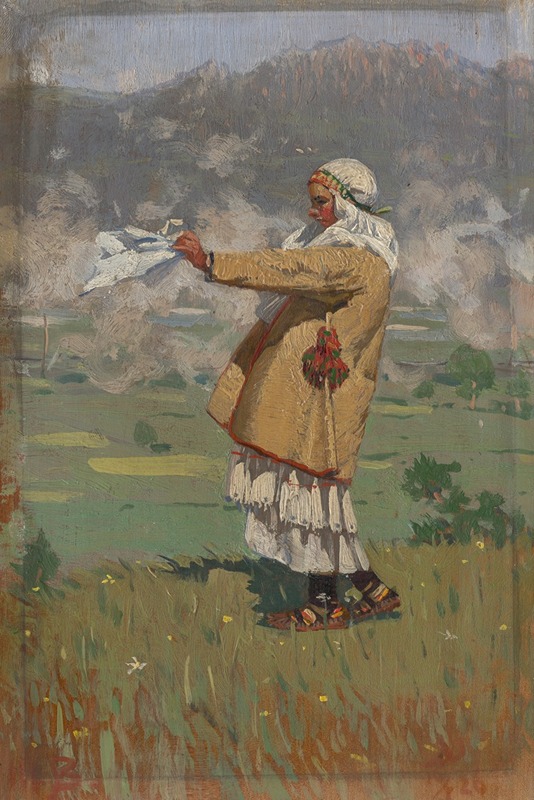 Joža Úprka - Woman from Čičmany in Folk Costume