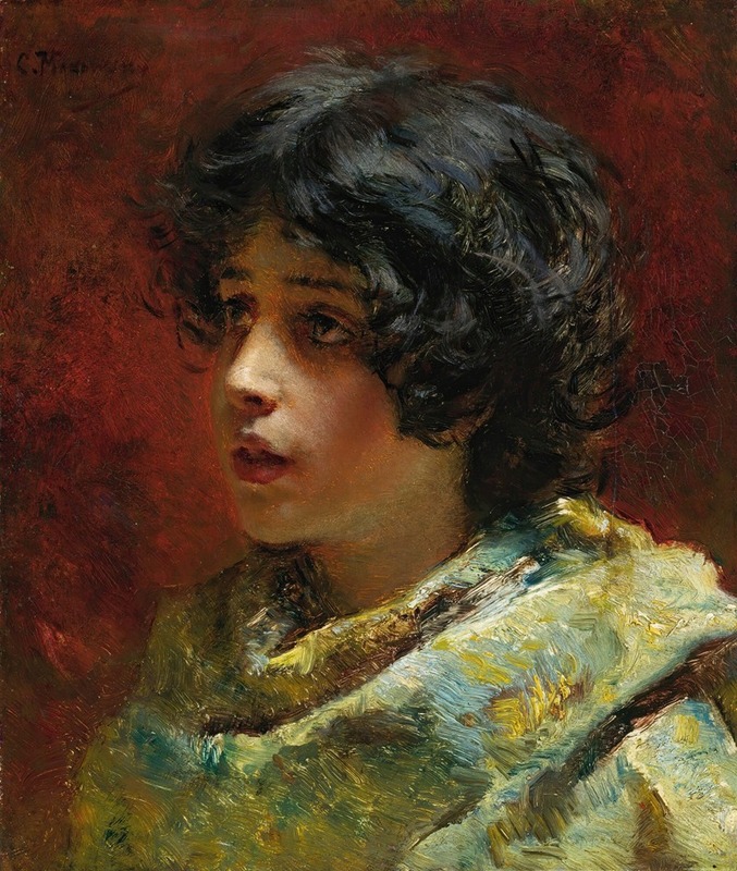 Konstantin Egorovich Makovsky - Portrait Of A Young Girl