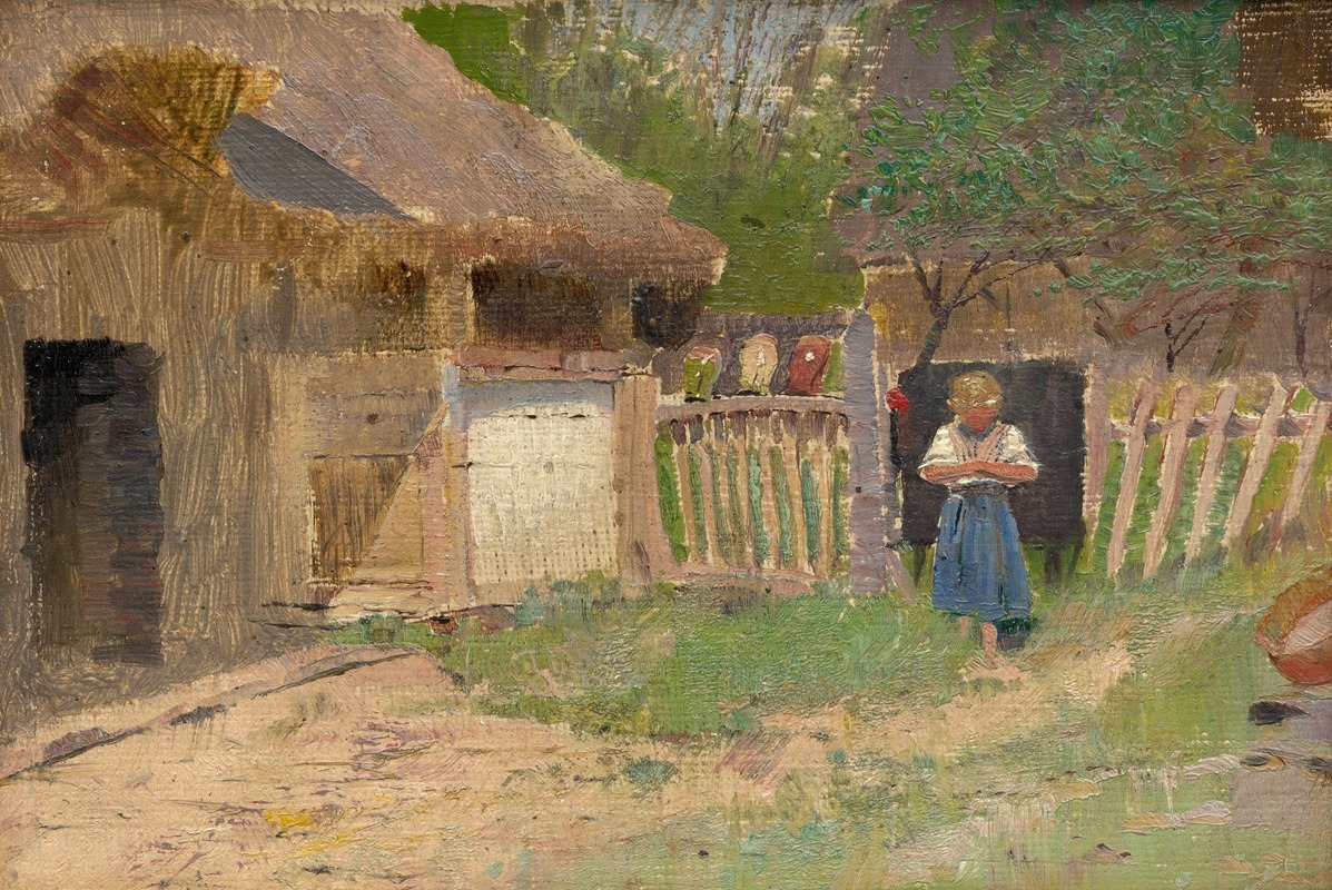 Ladislav Mednyánszky - Girl in a Farmyard