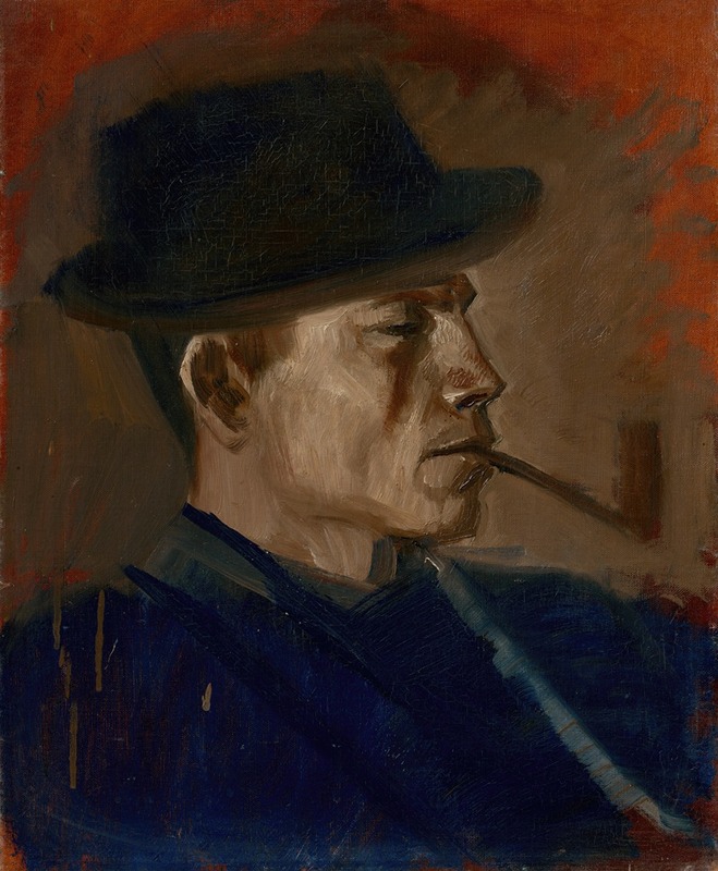 Ladislav Mednyánszky - Man in Blue Smoking