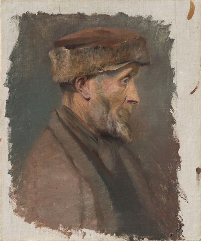 Ladislav Mednyánszky - Study of a Poor Old Man in a Fur Cap