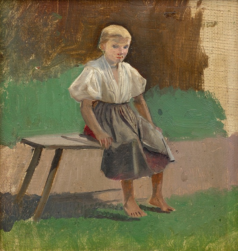 Ladislav Mednyánszky - Study of a Seated Peasant Girl