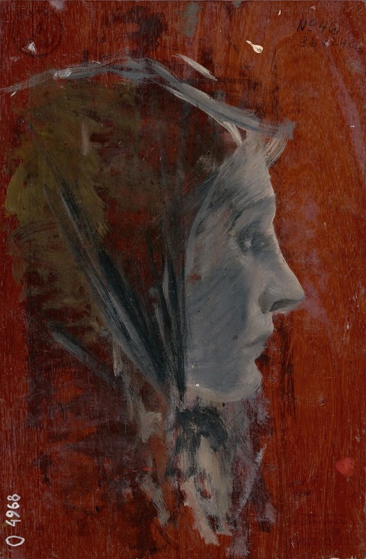 Ladislav Mednyánszky - Study of Female Head from Profile