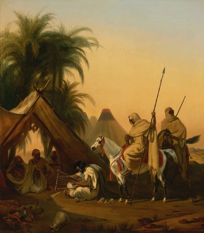 Studio of Émile-Jean-Horace Vernet - Horsemen And Arab Chiefs Listening To A Musician