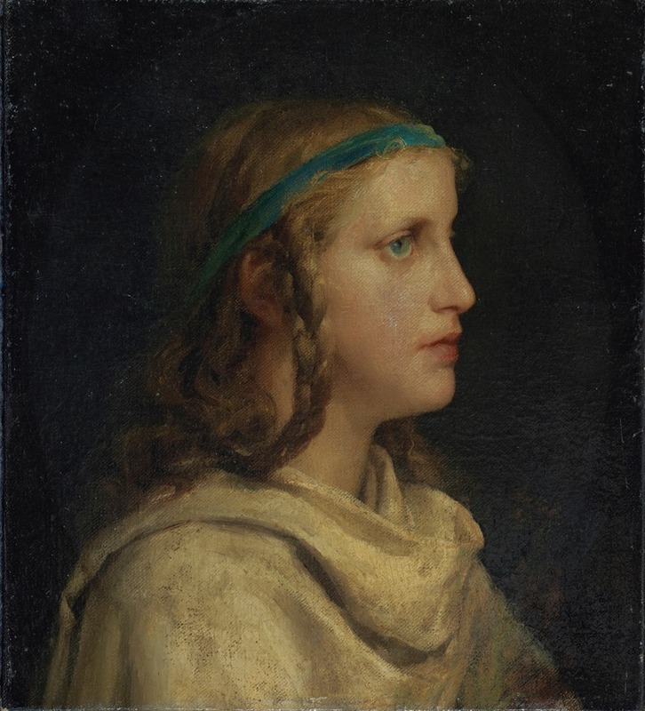 Albert Anker - Portrait Of A Girl In Profile