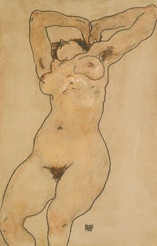 Egon Schiele - Liegende (Reclining Nude)