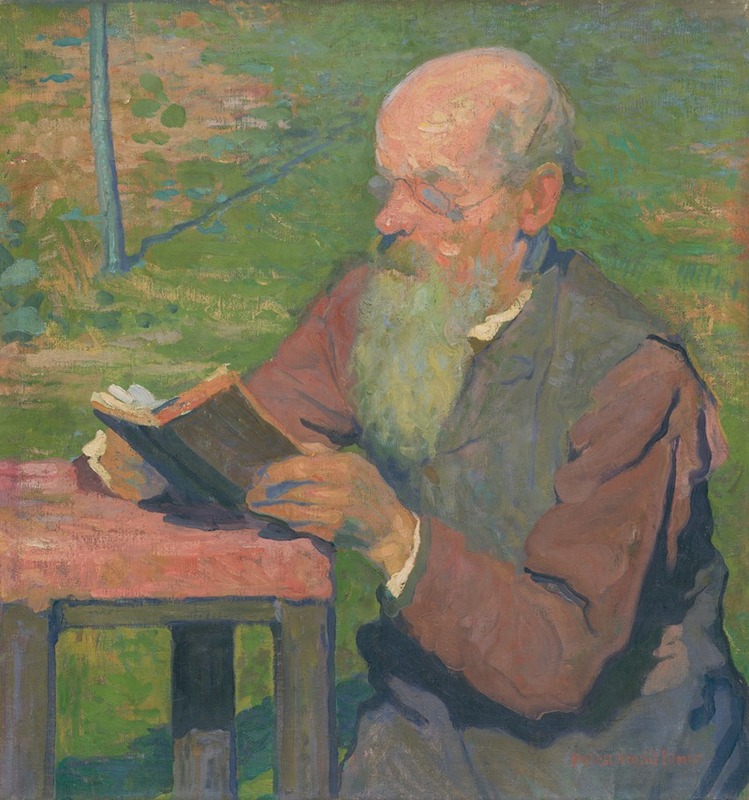 Elemír Halász-Hradil - A reading old man