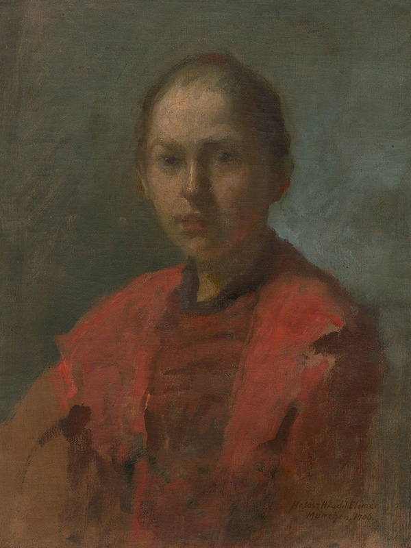 Elemír Halász-Hradil - Girl in a red dress