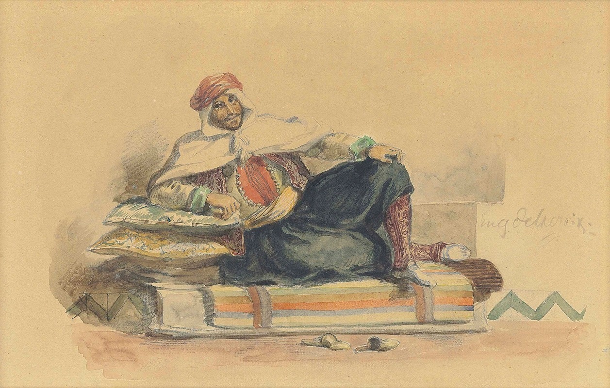 Eugène Delacroix - A Berber seated on a low couch