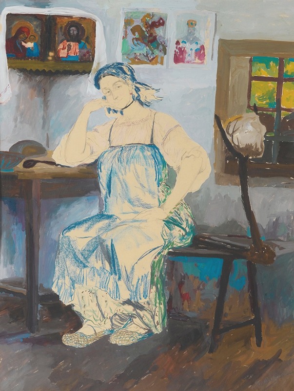Filipp Malyavin - Seated Woman In An Interior
