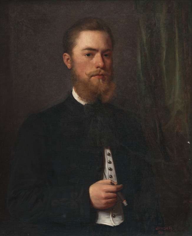 Gyula Benczúr - Portrait of a young man. Law student Gejza Bencúr