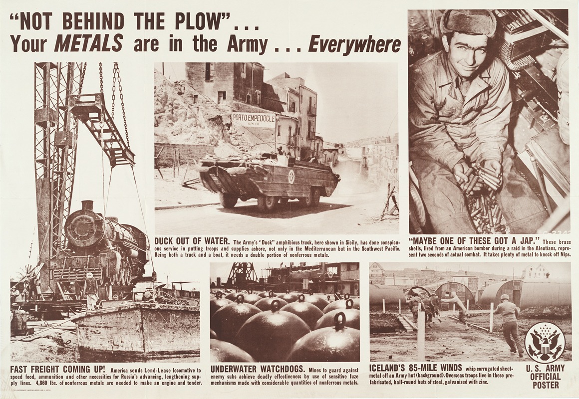 Anonymous - ‘Not behind the plow’ Your metals are in the Army… Everywhere