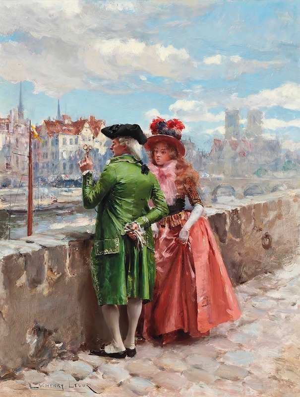 Henri Victor Lesur - A Stroll By The Seine, Paris