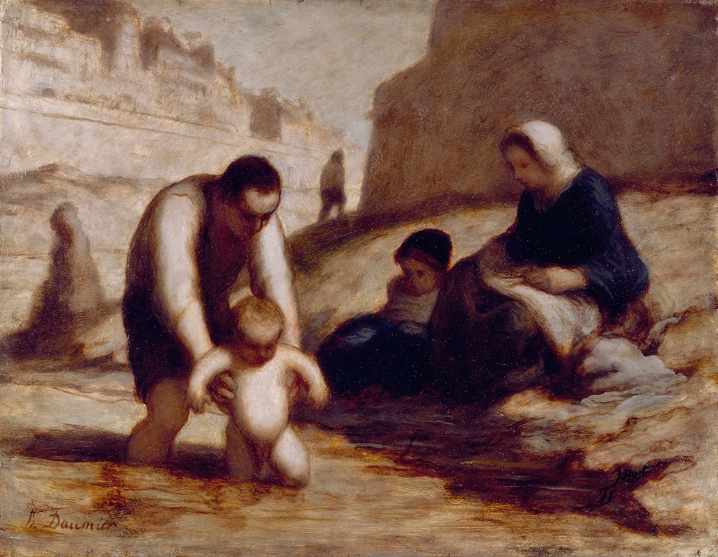Honoré Daumier - The First Bath