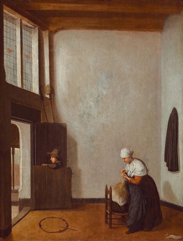Jacob Vrel - Interior With A Woman Combing A Little Girl’s Hair